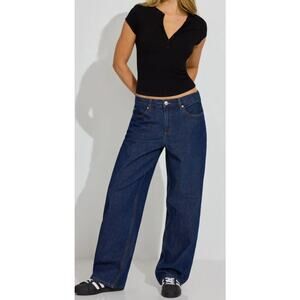 New Garage Denim, Low Rise Baggy Dark Wash Jeans Size 29